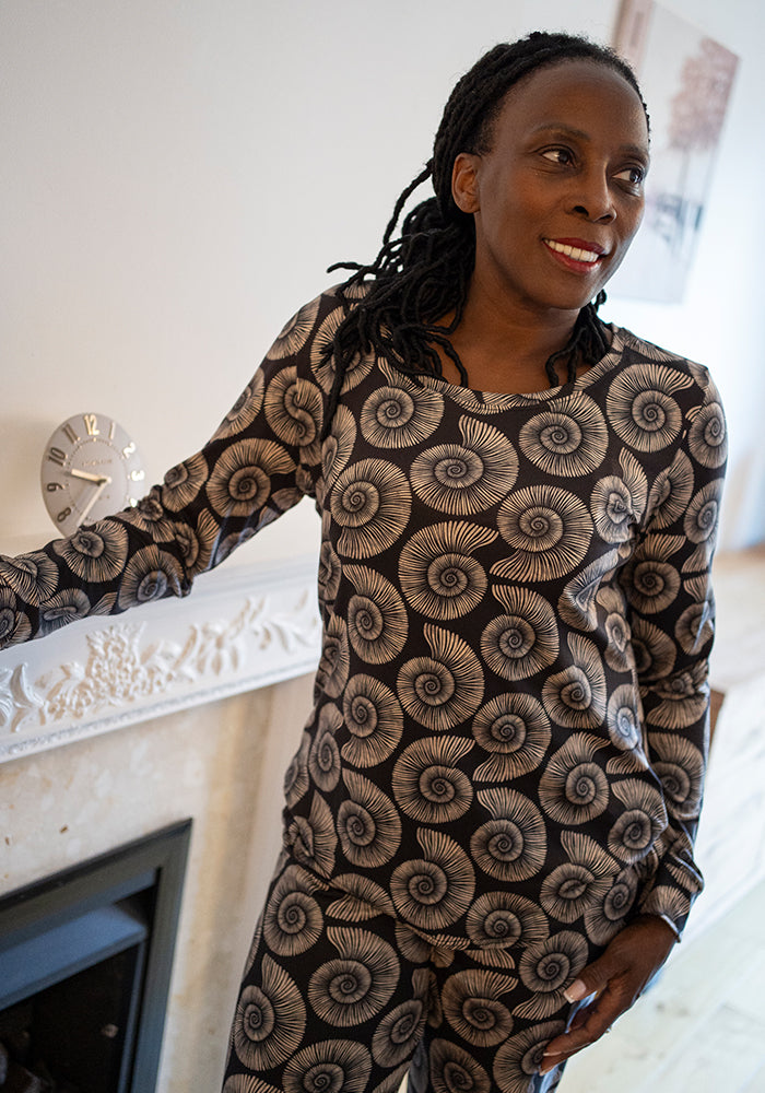 Sixth angle of Shelbie Fossil Print Pyjama Set