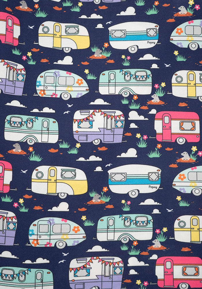 Second angle of Shelbie Vintage Caravan Print Pyjama Set