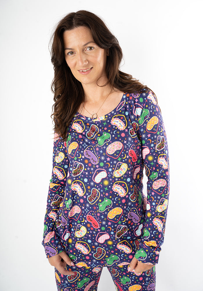Shelbie Sleep Mask Print Pyjama Set