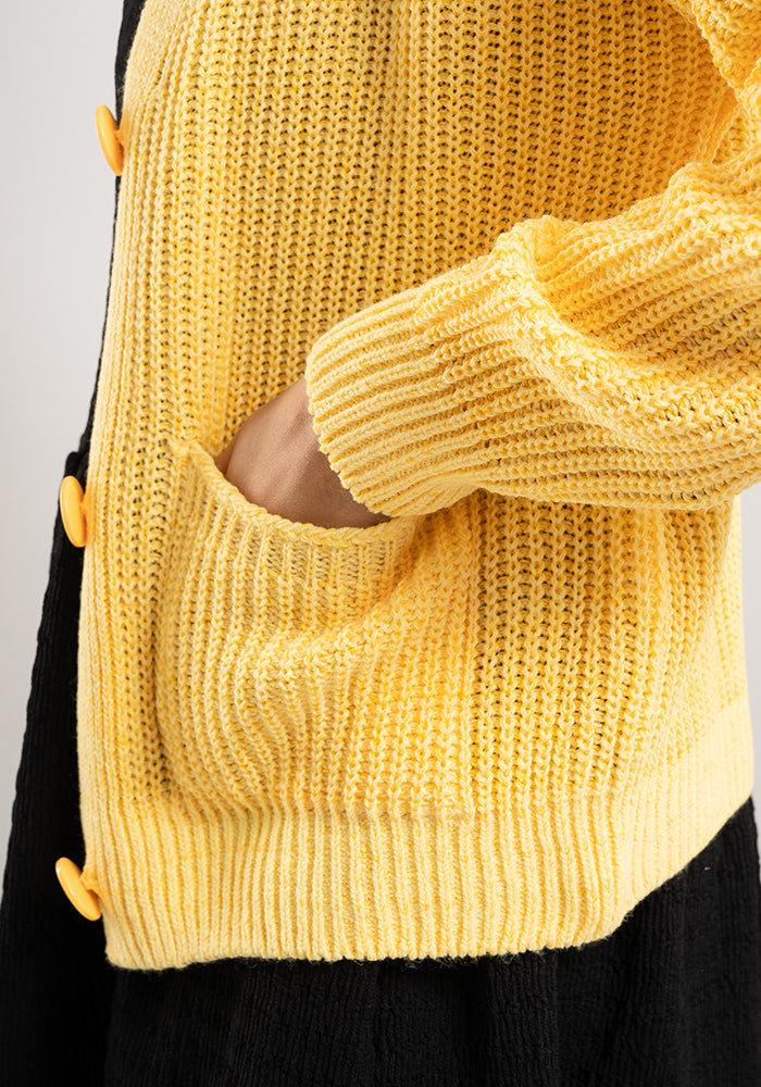 Sherbert Lemon Ribbed Cardigan