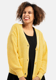 Sherbert Lemon Ribbed Cardigan