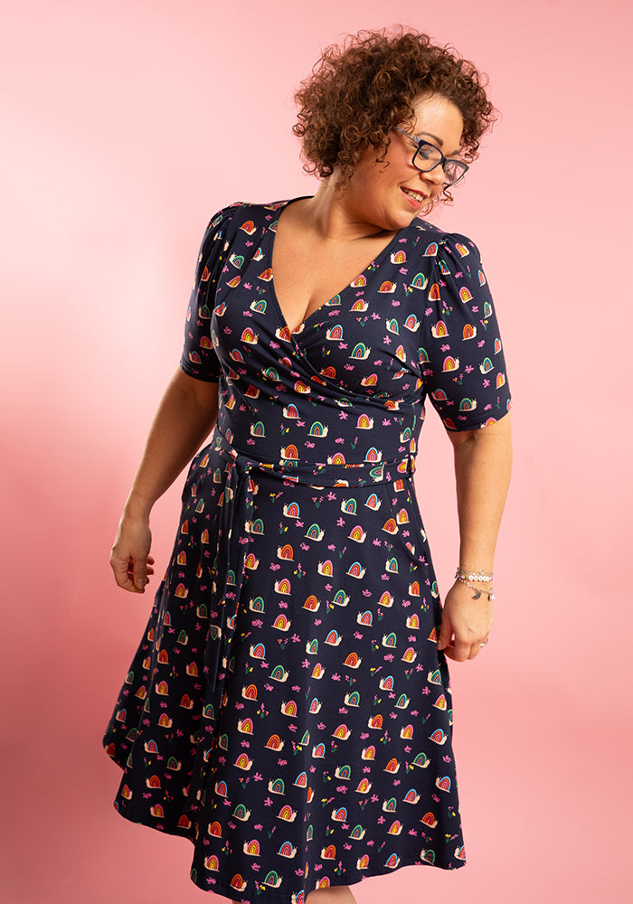 Eleventh angle of Sheridan Rainbow Snails Print Cotton Dress