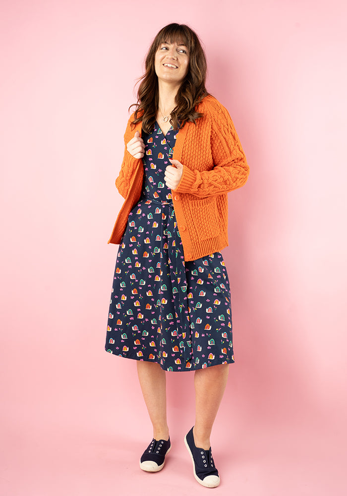 Eighth angle of Sheridan Rainbow Snails Print Cotton Dress