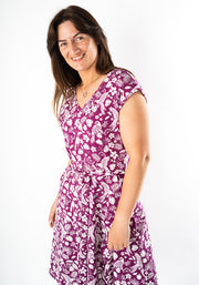 Shiloh Purple Paradise Print Cotton Dress