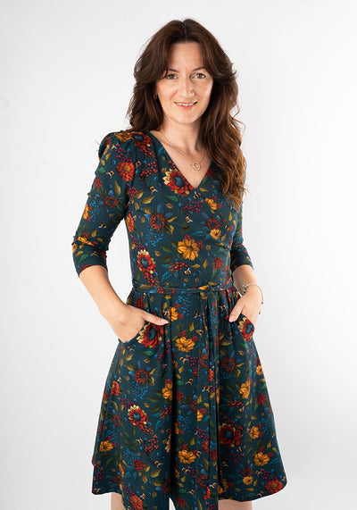 Siena Berry & Bee Print Cotton Dress