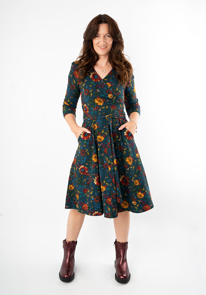 Siena Berry & Bee Print Cotton Dress