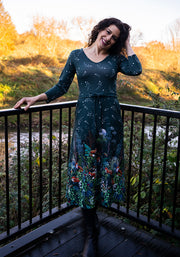 Silvie Fox Border Print Midi Dress