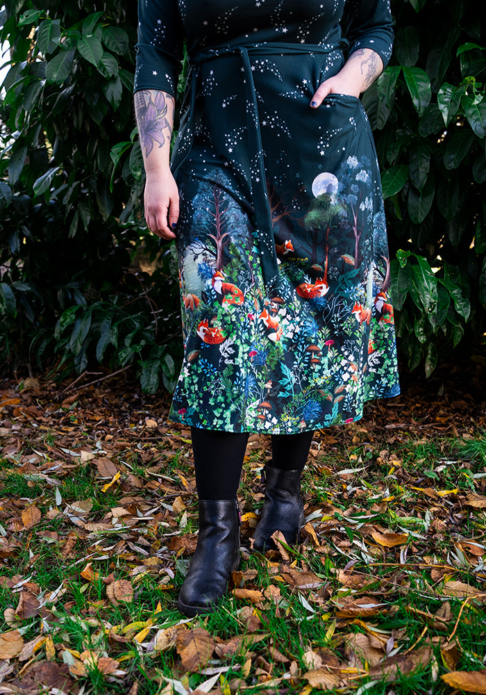 Silvie Fox Border Print Midi Dress