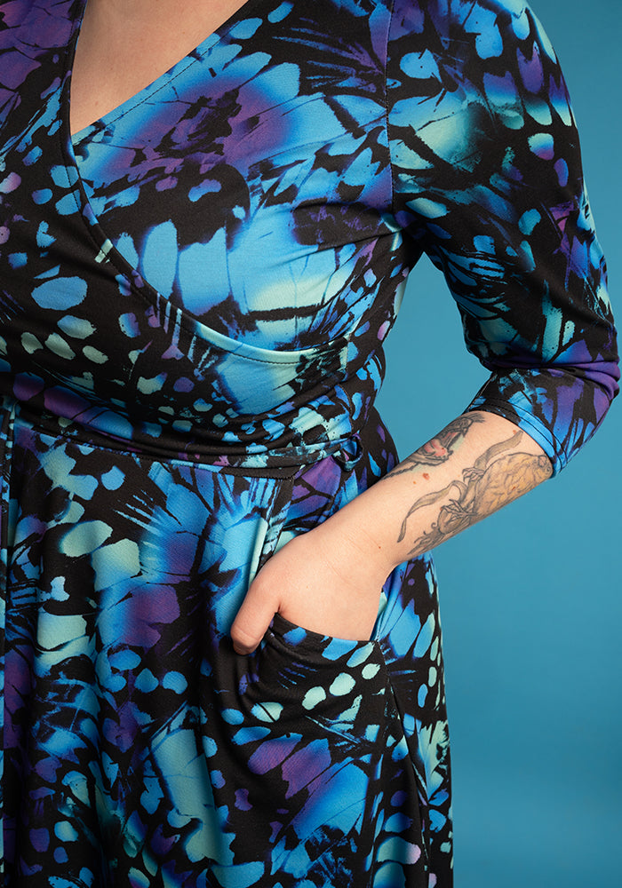 Simone Abstract Butterfly Print Dress