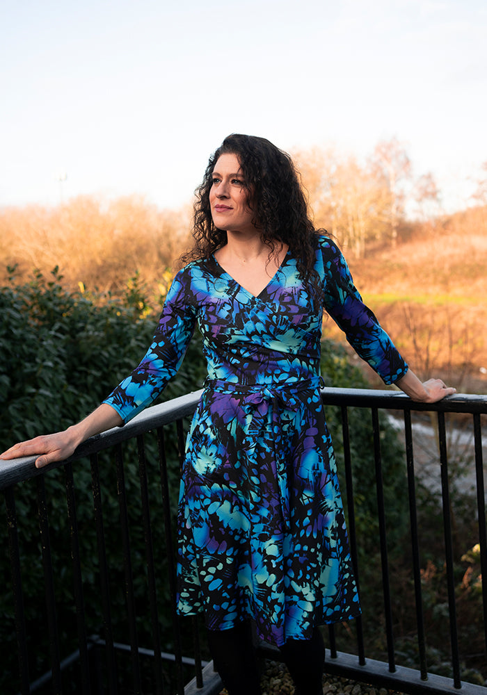 Simone Abstract Butterfly Print Dress