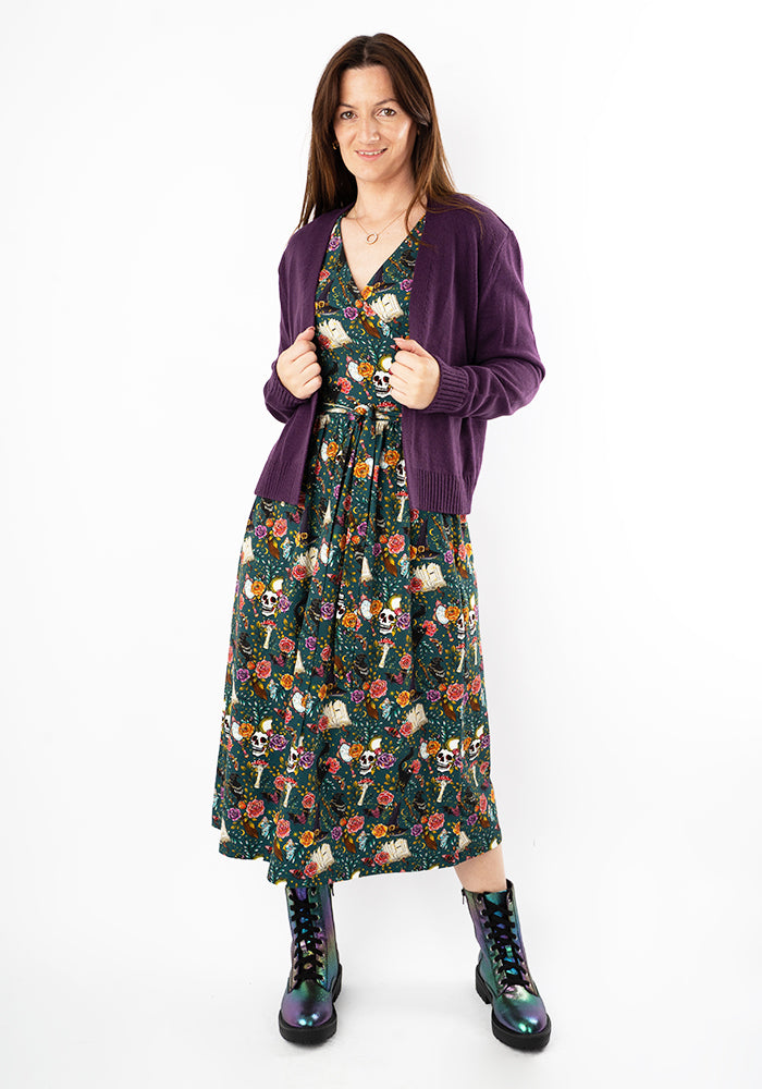 Sinclair Green Spell Caster Print Cotton Midi Dress
