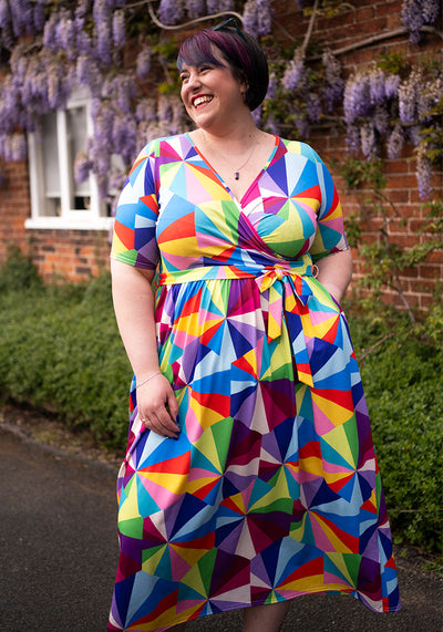 Skyler Sun Burst Geo Print Midaxi Dress