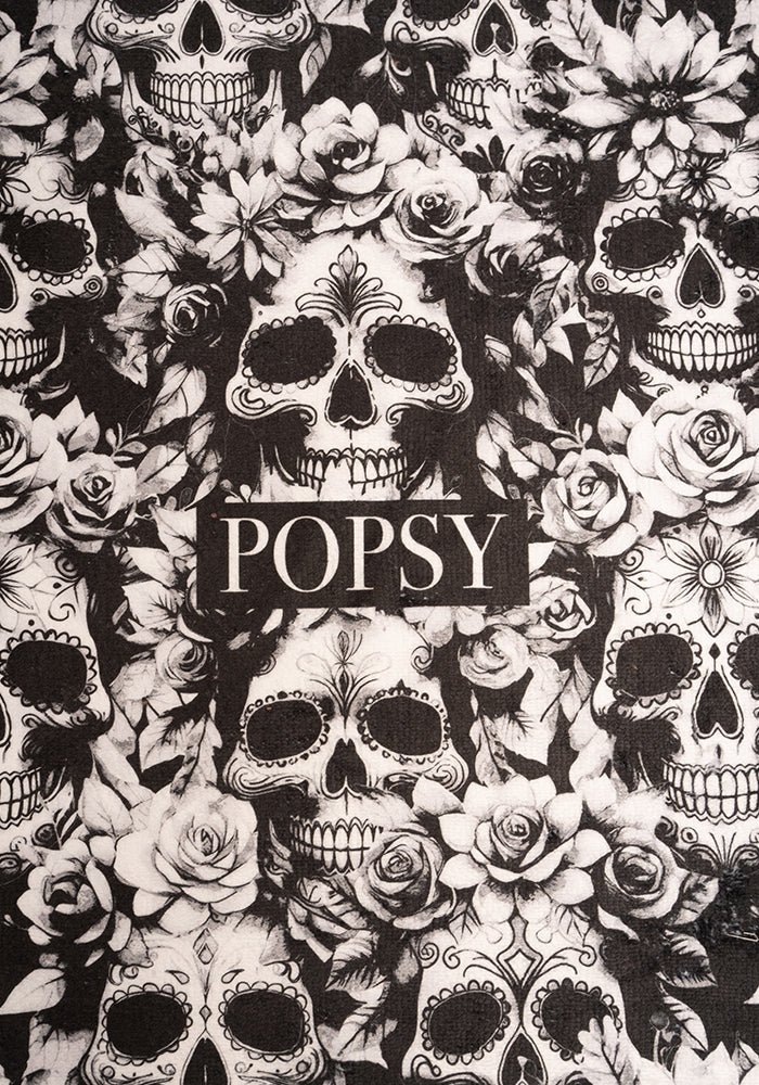 Fourth angle of Large Mono Skull Print Towel