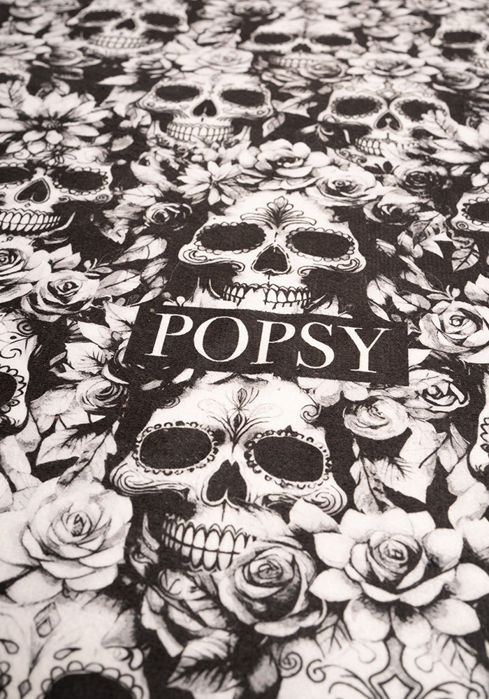 Second angle of Large Mono Skull Print Towel
