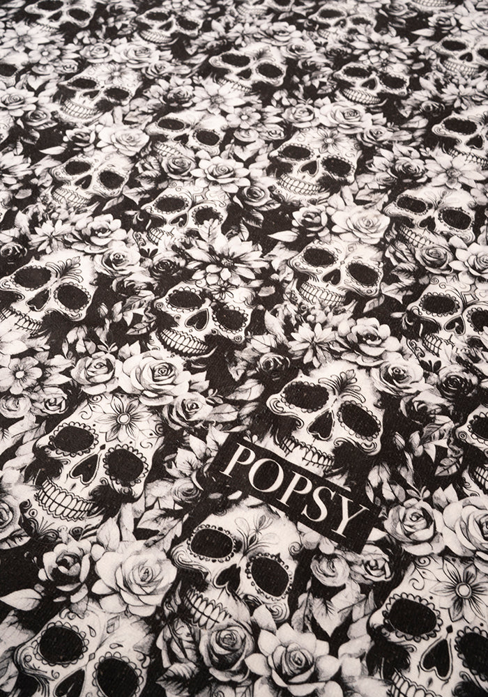 Third angle of Mono Skull Print Jumbo Bath Sheet