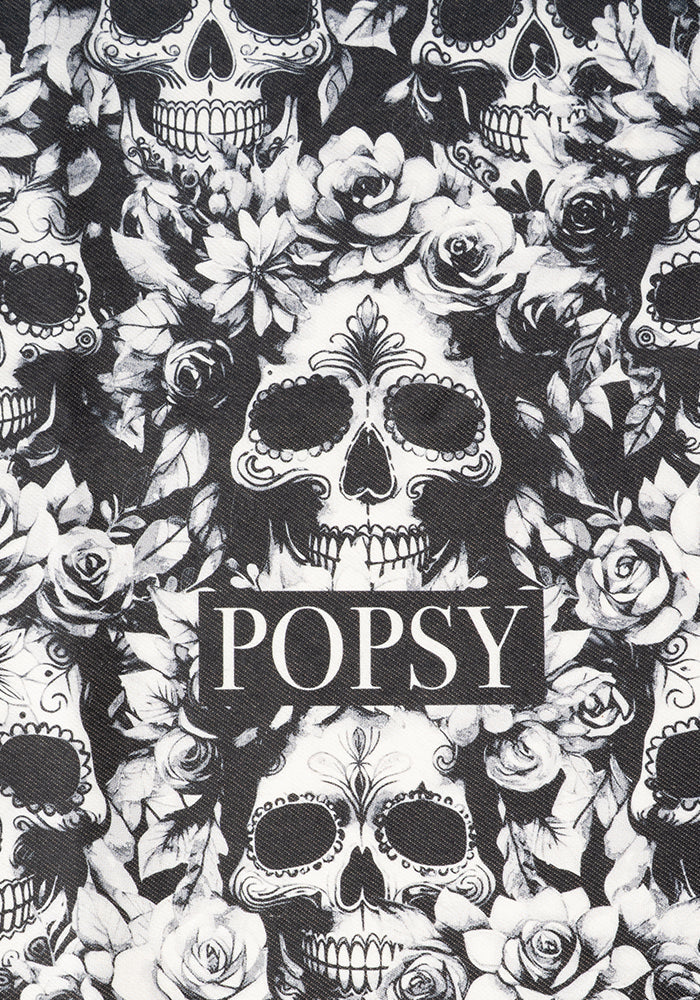 Second angle of Mono Skulls Print Tea Towel
