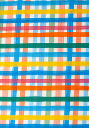 Skye Summer Painted Check Print Cotton Midaxi Dress