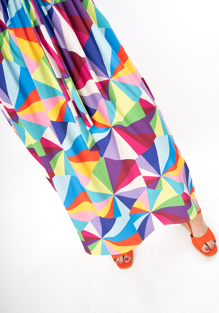 Skyler Sun Burst Geo Print Midaxi Dress