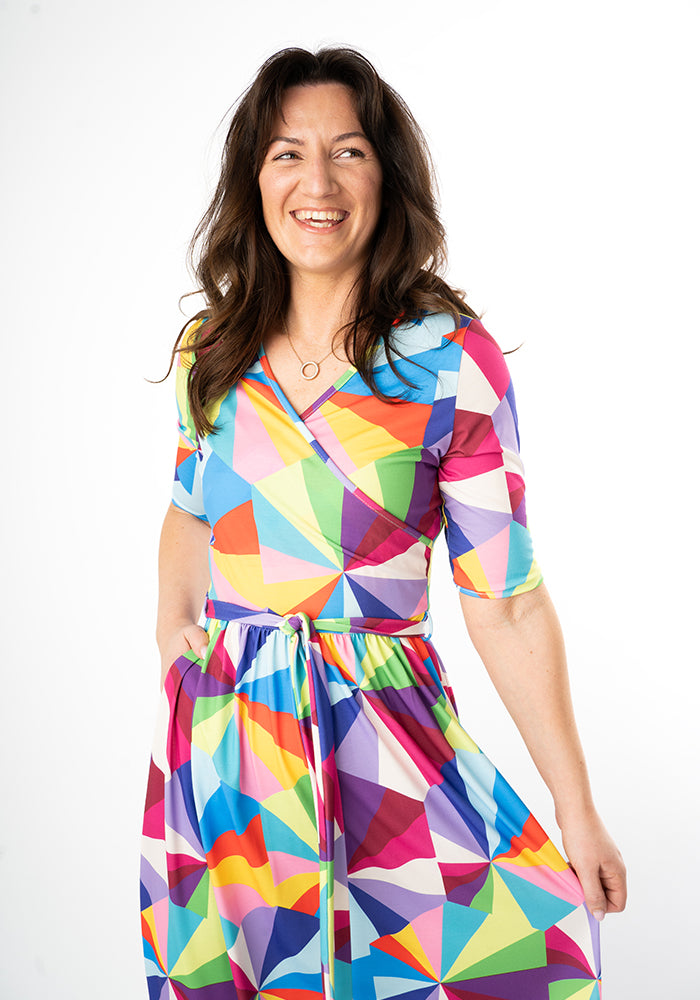 Skyler Sun Burst Geo Print Midaxi Dress