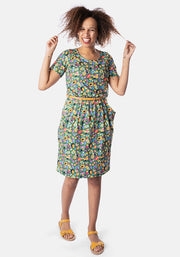 Sloane Multi Coloured Animal Print Blouson Dress