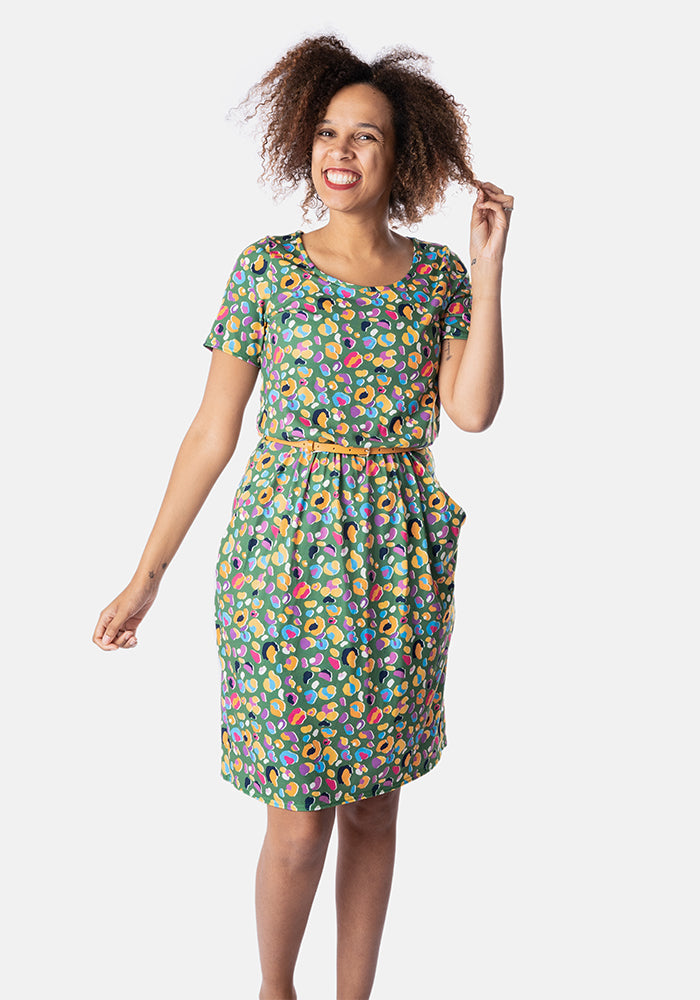 Sloane Multi Coloured Animal Print Blouson Dress