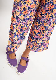 Sofia-Rose Purple Floral Print Culotte Leg Jumpsuit