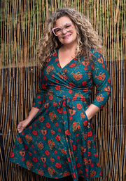 Sophiette Lock and Key Tattoo Print Dress
