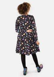 Soraya Midnight Moth Print Dress