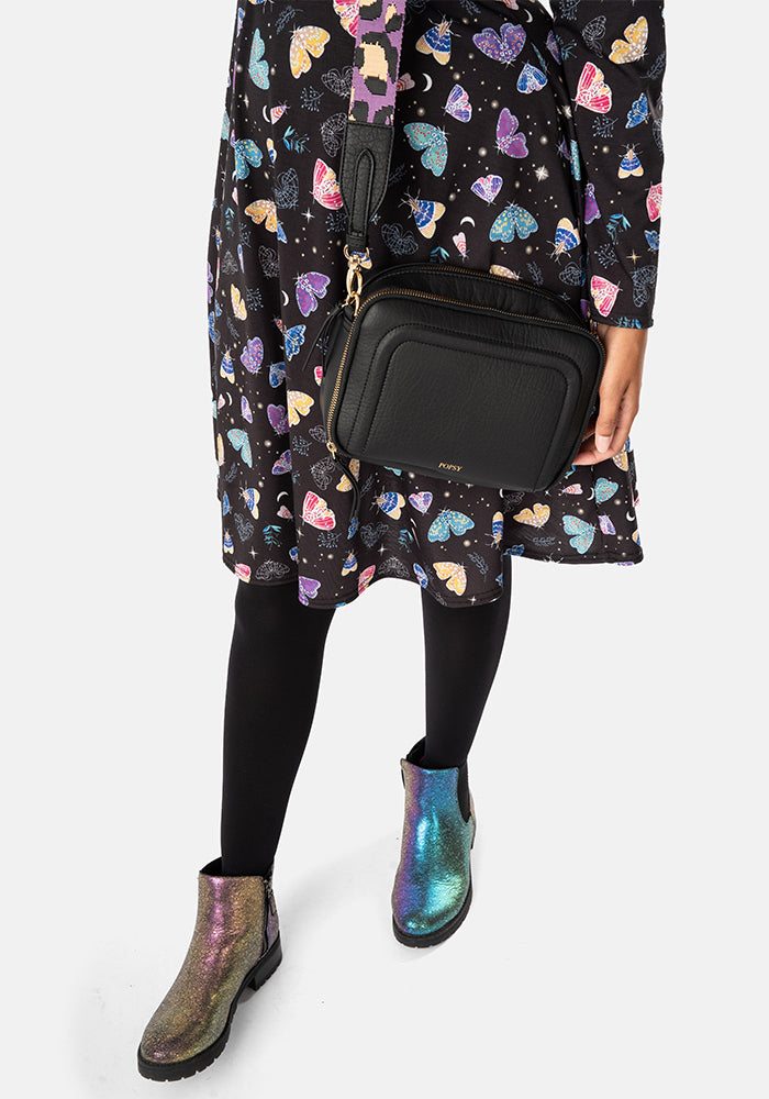 Soraya Midnight Moth Print Dress