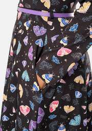 Soraya Midnight Moth Print Dress