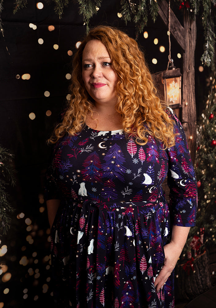 Spirit Polar Bear Print Cotton Midaxi Dress