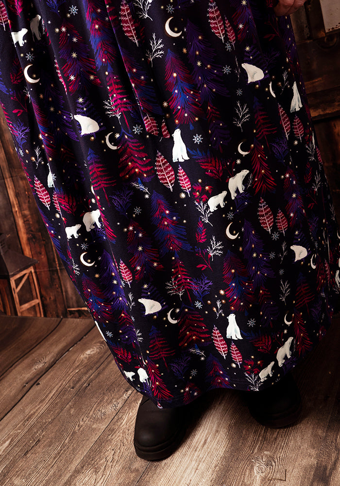 Spirit Polar Bear Print Cotton Midaxi Dress
