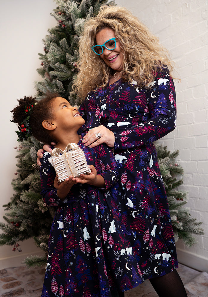 Children's Polar Bear Print Cotton Dress (Spirit)