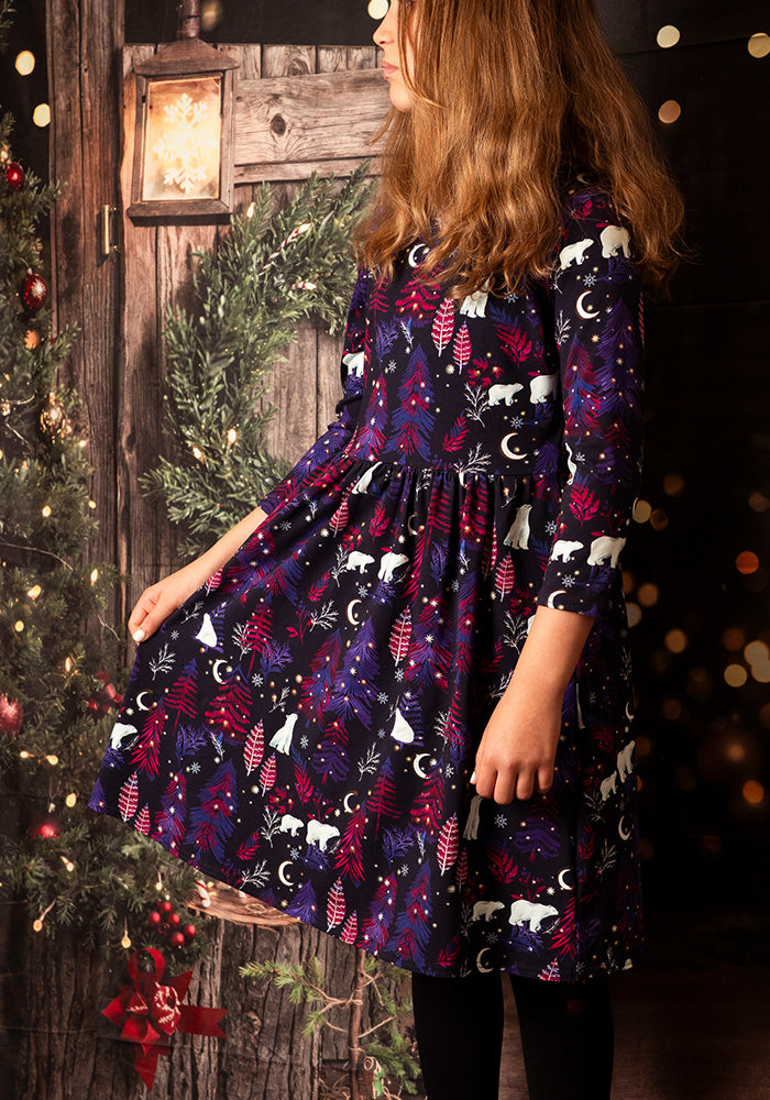 Children's Polar Bear Print Cotton Dress (Spirit)