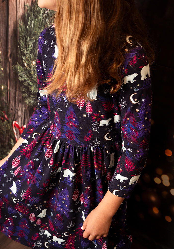 Children's Polar Bear Print Cotton Dress (Spirit)