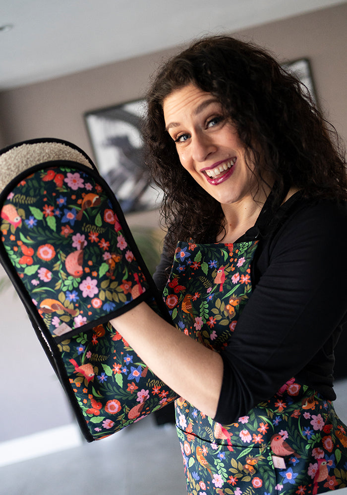 Ninth angle of Spring Bird Print Popsy Apron