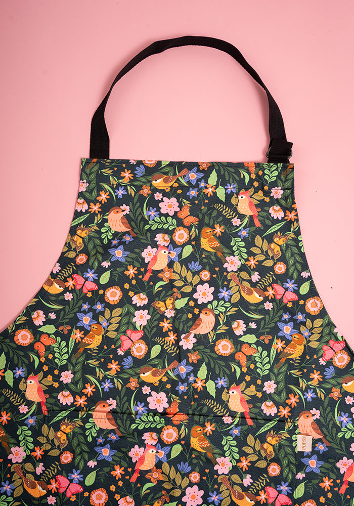 Fourth angle of Spring Bird Print Popsy Apron