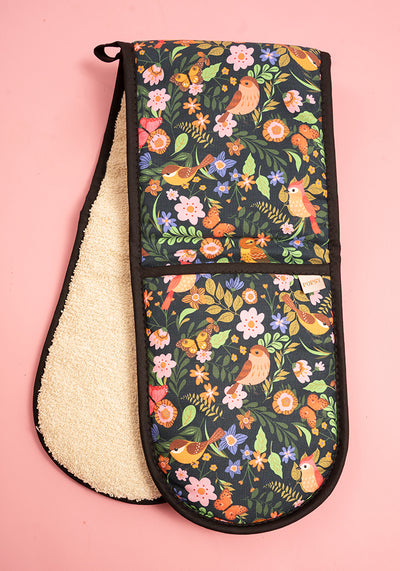 Spring Bird Print Popsy Oven Glove