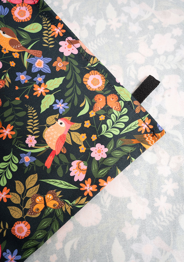 Fourth angle of Spring Bird Print Popsy Tea Towel