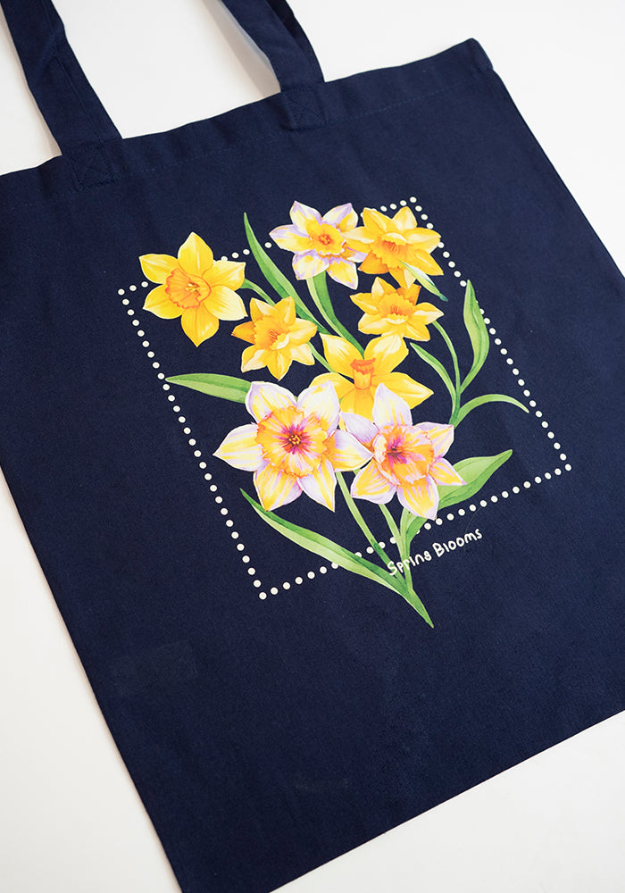 Fourth angle of Spring Blooms Cotton Canvas Bag - Women&