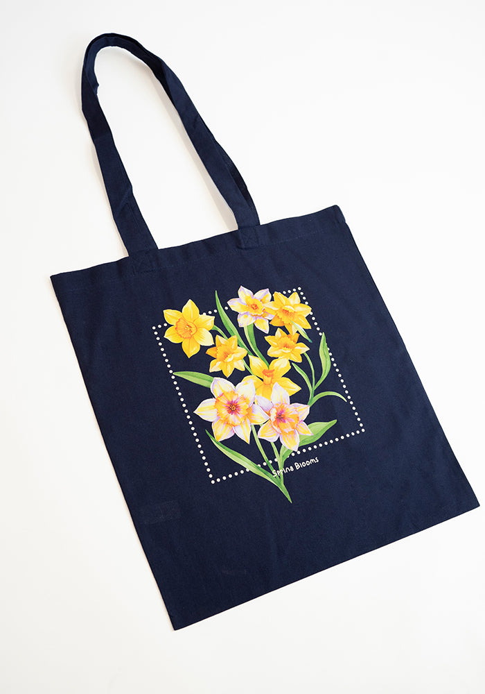 Third angle of Spring Blooms Cotton Canvas Bag - Women&