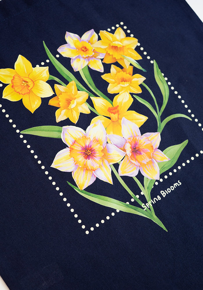 Second angle of Spring Blooms Cotton Canvas Bag - Women&