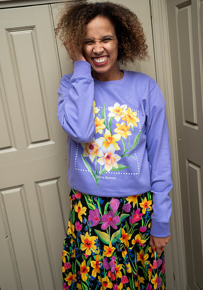 Fifth angle of Spring Blooms Sweatshirt (Lavender)
