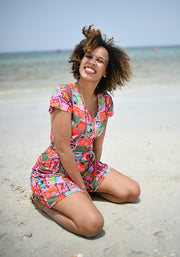 Lani Jungle Patchwork Print Playsuit