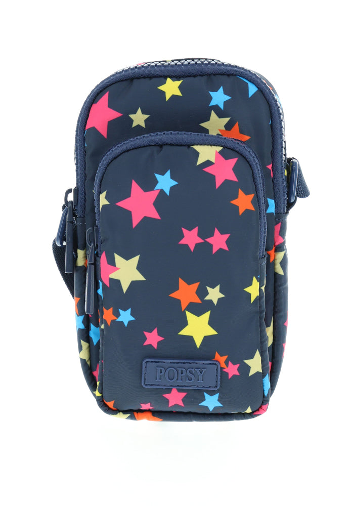 Navy Stars Print Phone Pocket Bag