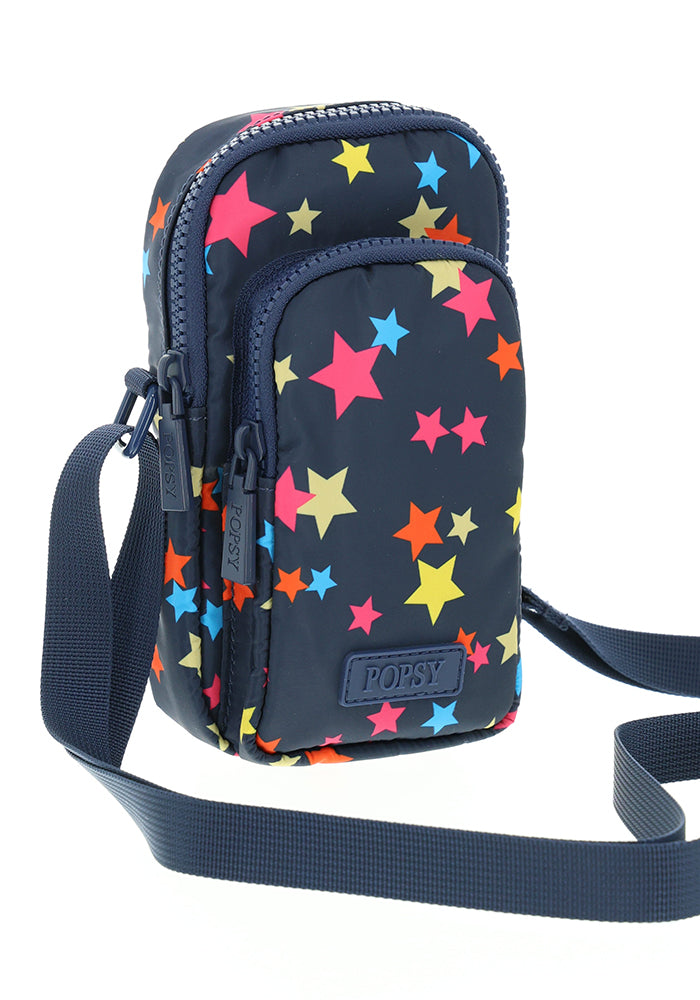 Navy Stars Print Phone Pocket Bag