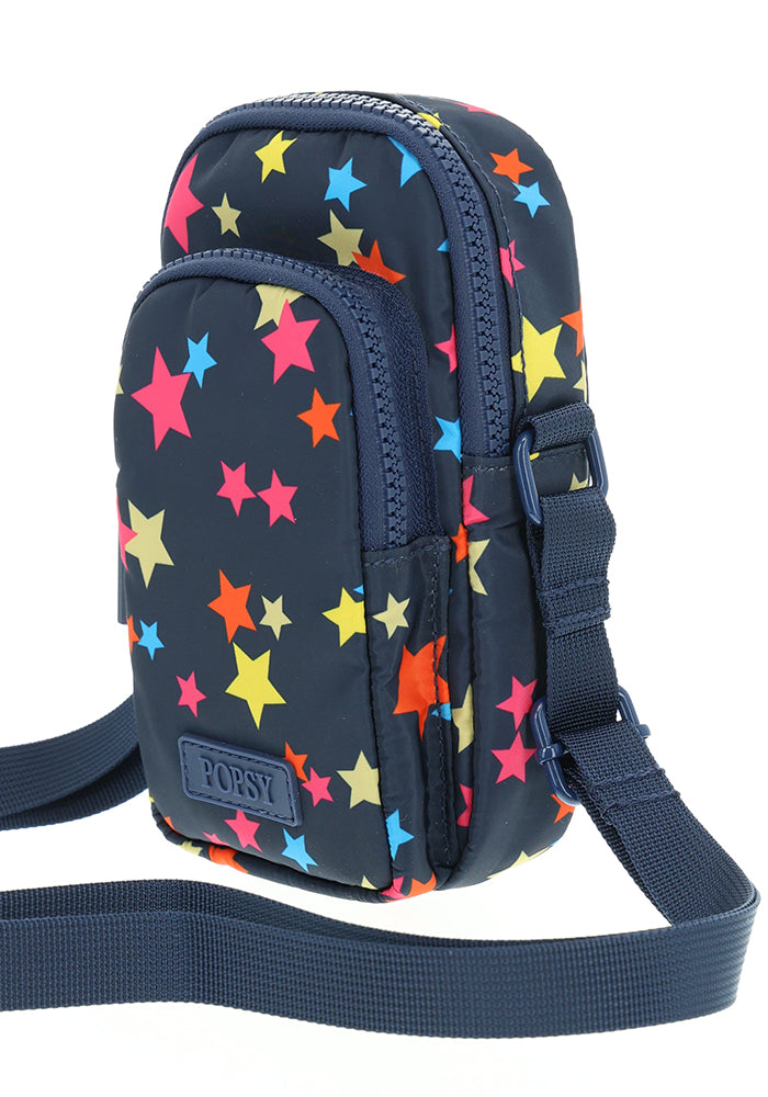 Navy Stars Print Phone Pocket Bag