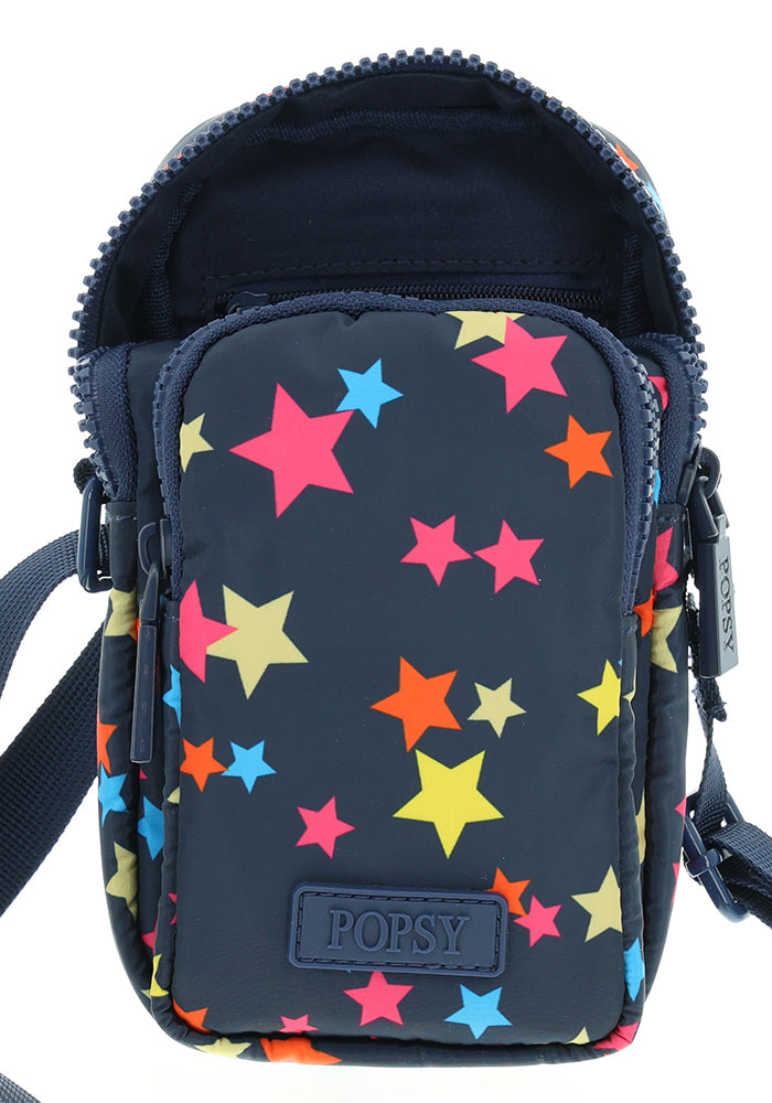 Navy Stars Print Phone Pocket Bag