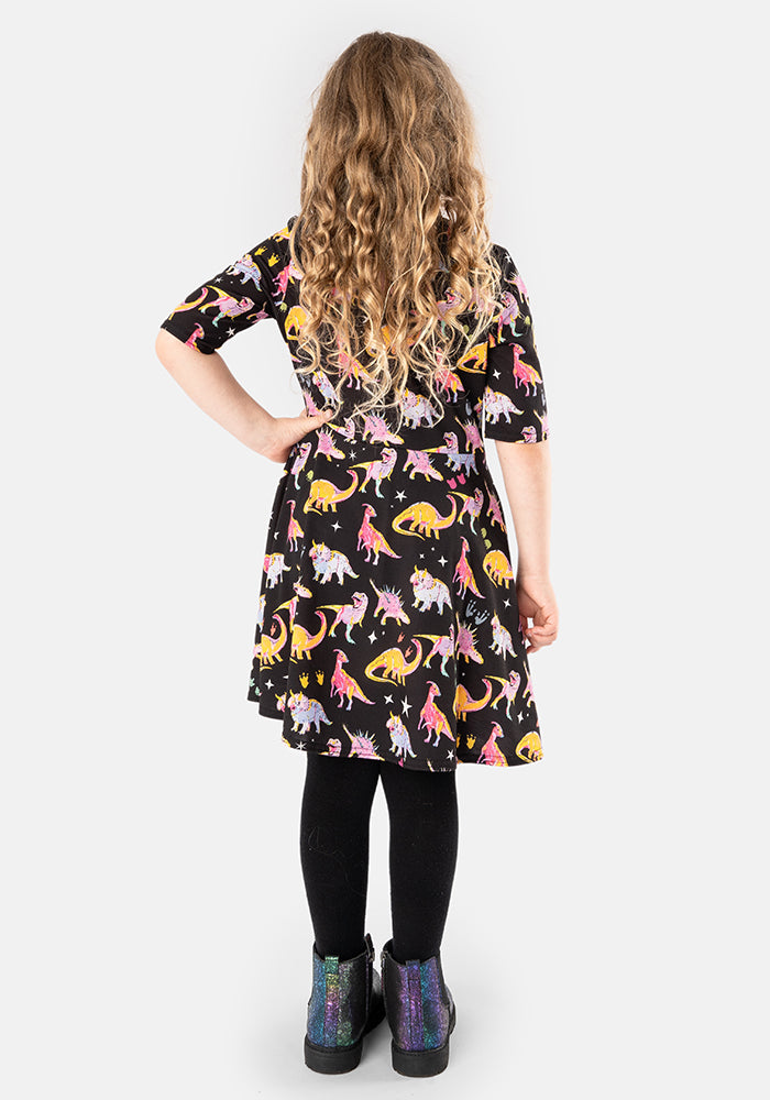 Children's Cosmic Dinosaur Dress (Starossaurus)