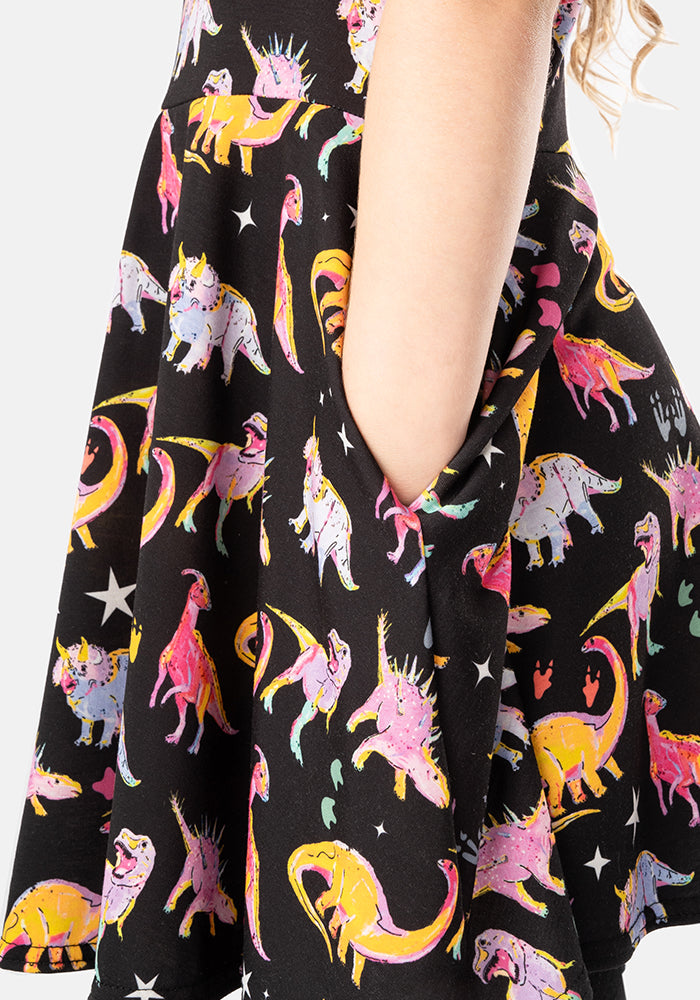 Children's Cosmic Dinosaur Dress (Starossaurus)